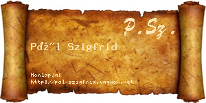 Pál Szigfrid névjegykártya