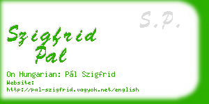 szigfrid pal business card