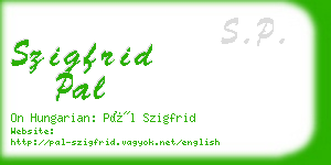 szigfrid pal business card
